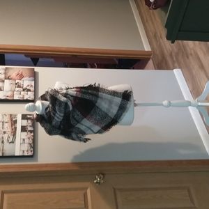 Plaid blanket scarf